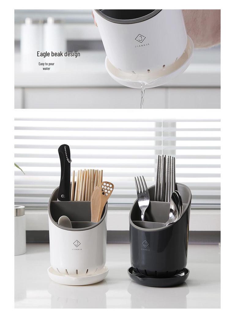 Multifunctional Kitchen Chopstick and Cutlery Holder with Drainer