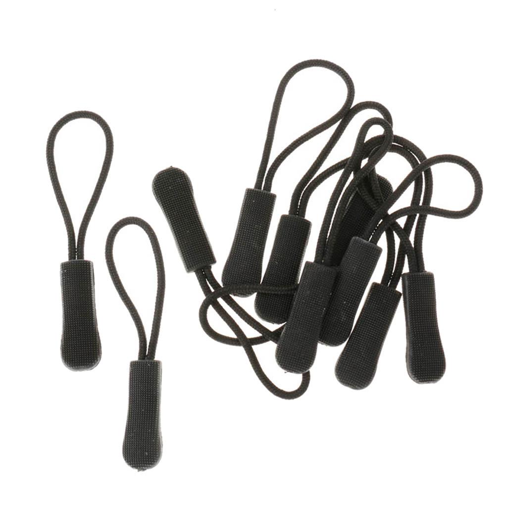 10pcs Zipper Pull Cord Multifunctional Zip Puller Fastener Clothes Zip Slider Replacement for Jacket Camp Bags Luggage Backpacks