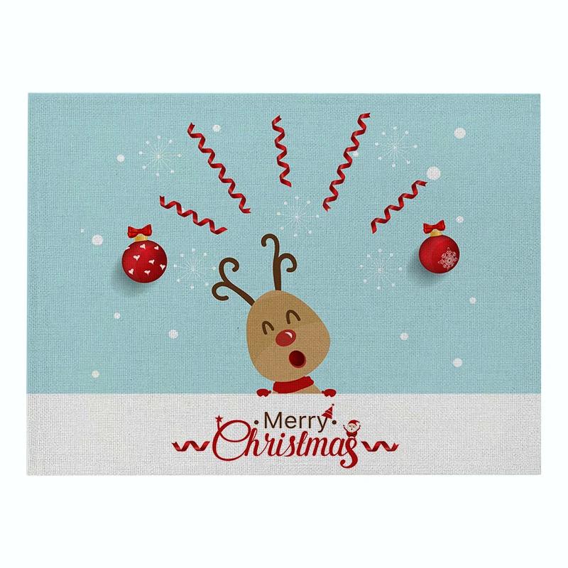 

Christmas Animal Placemat Cartoon Elk Penguin Elephant Bird Cat Coaster Pads For Childern Girl Winter Snowman Bowl Cup Mats 2pcs 30x45cm