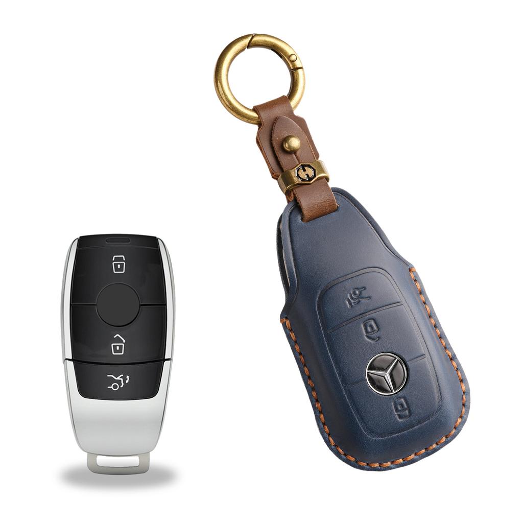 The new retro key bag is suitable for Mercedes-Benz high-end genuine leather car key cover cowhide pure handmade high-end shell