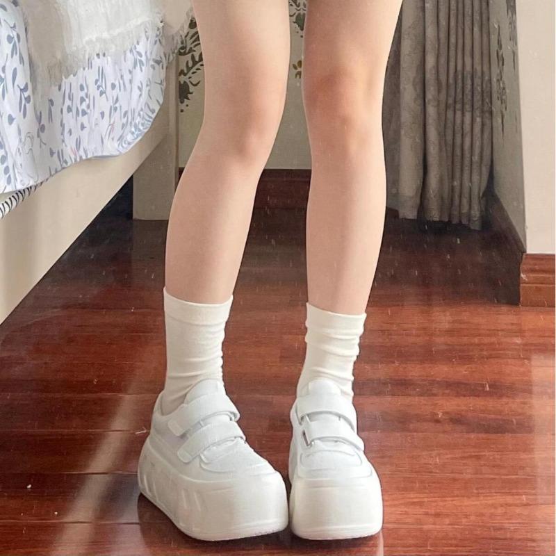 Zhao Ruth platform white shoes heightening Velcro casual shoes children round head versatile big head shoes board shoes women