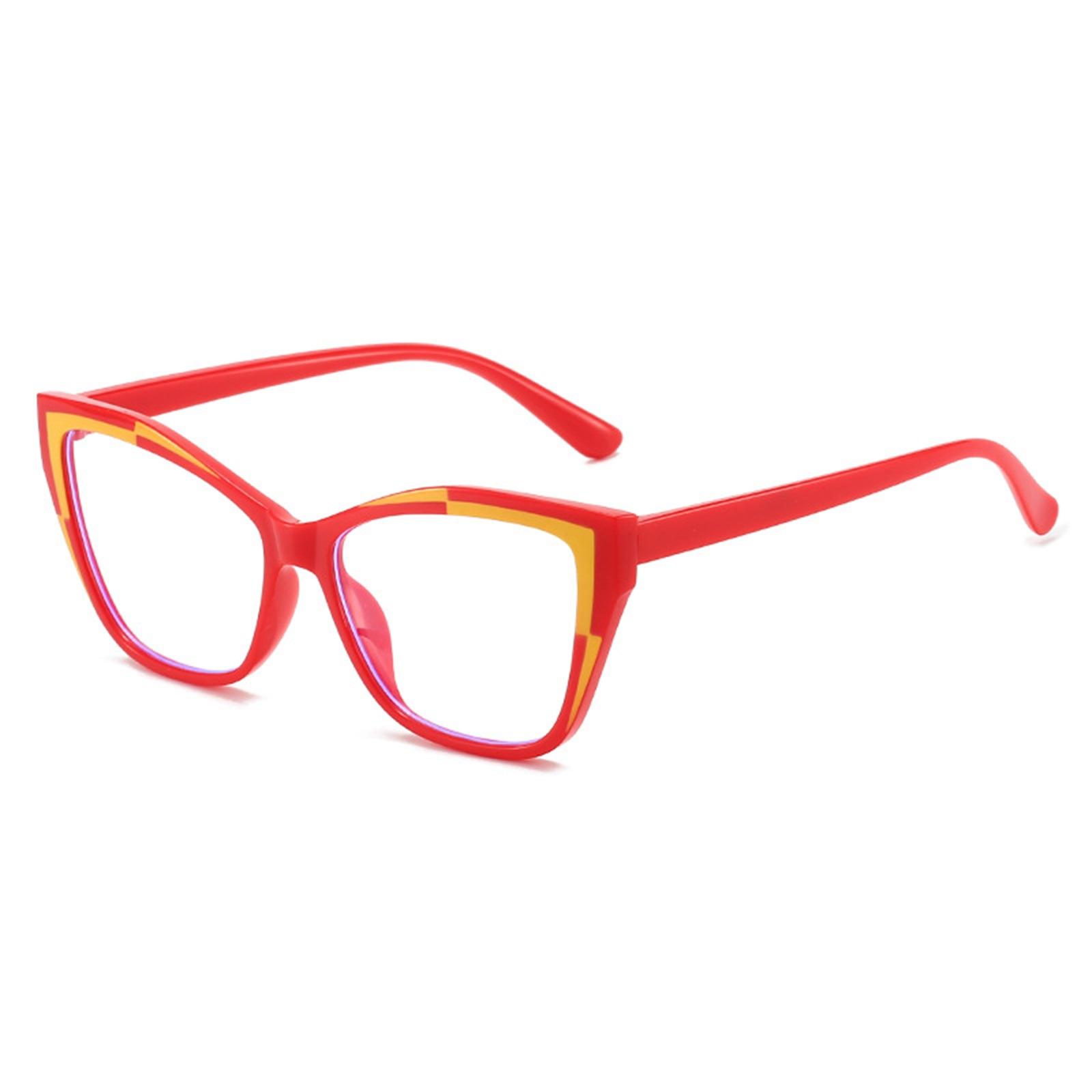 

Color Blocked Eye Flat Lens Blue Light New Glasses Frame One Size