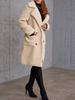 Cappotto da Donna Lunghezza Media in Lana d'Agnello Sintetica - Autunno/Inverno, Vestibilità Larga, Con Velluto Interno, Stile Europeo e Americano alla Moda