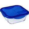 Set of 2 Square Storage Containers - PYREX - COOK &; GO - Airtight - 0.8 L and 1.9 L - Glass