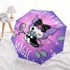 Kuromi,Gothic Automatic Folding Umbrella-Simple 8-Rib Design, Bright Cartoon Pattern, Durable Iron Frame, Suitable For Travel, Outdoor, Beac