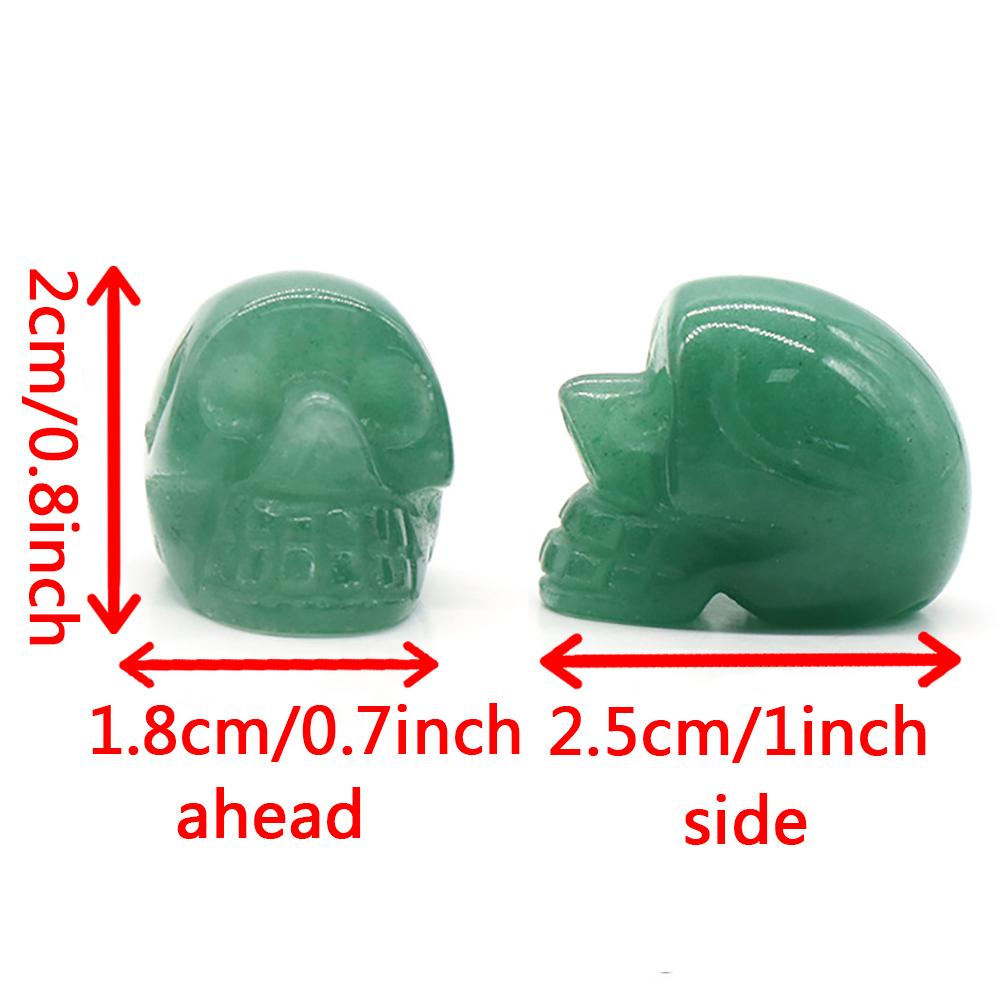 7Pcs Crystals Skulls Carving Mineral Gems Ghost Head Polished Carved Reiki Desktop Home Decor Stone Crafts Halloween Gift
