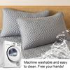 Yousheng 2Pcs Breathable Pillowcase Solid Color Easy To Clean Anti-Head Oil Wear-resistant Pillow Protector Bedroom Decor