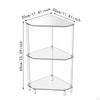 Shaped Corner Table with Metal Sculpture Three Tier Easy Clean End for Kitchen Living Room