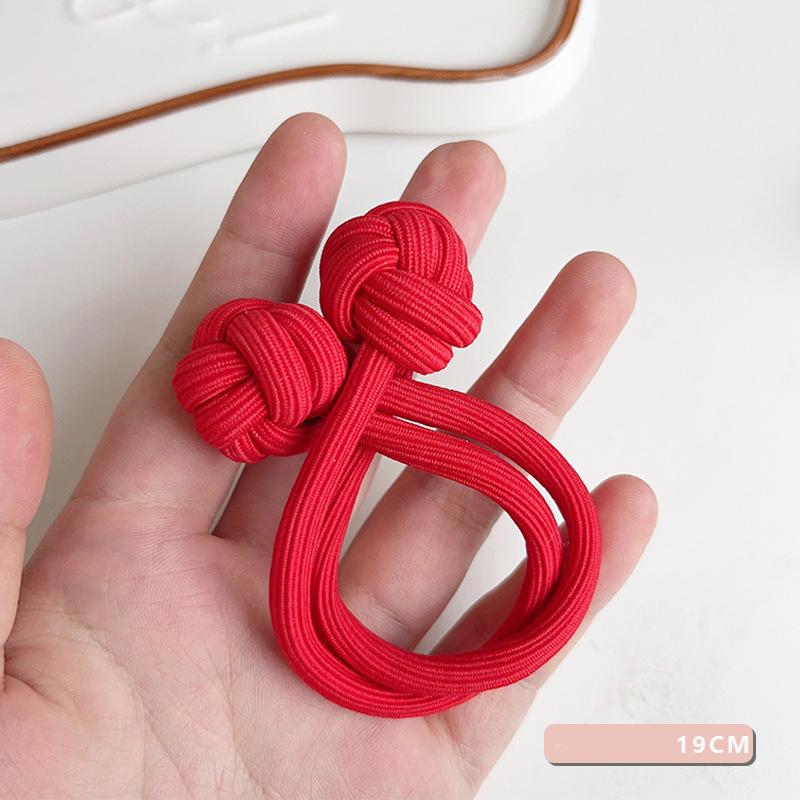 New Women Coffee Color Chinese Knot Hairband Hair Accessories Ponytail Elastic Hair Ties for Girls Hair Rope