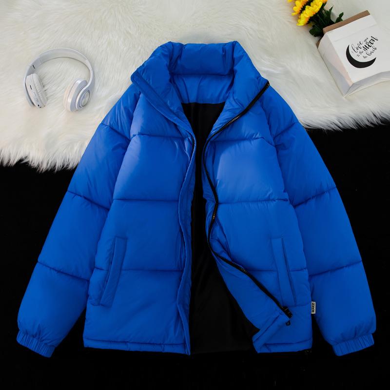 Autumn and Winter Men's New Men's Jackets Loose Casual Warm Cotton Coats Men's Youth Tops Simple Stand-up Collar Bread Coat