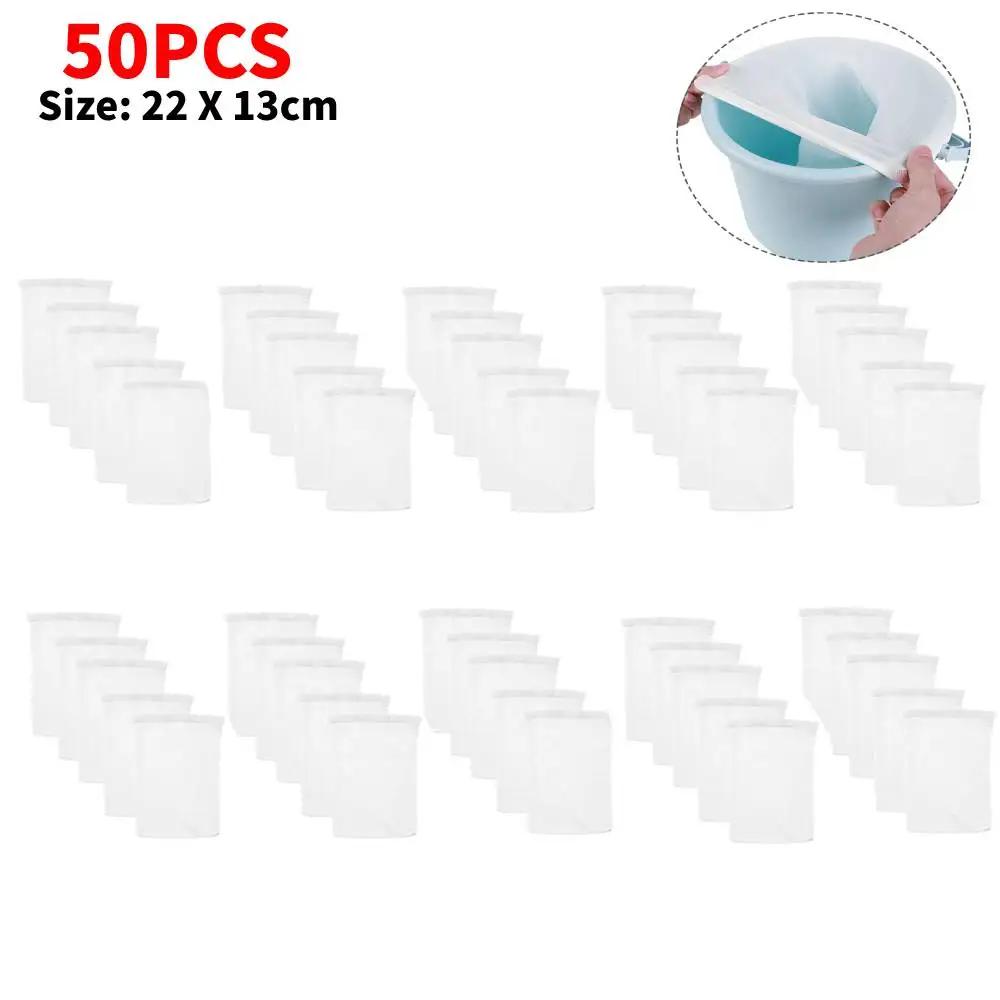 10/20/50/100pcs Filter Storage Pool Skimmer Socks Nylon Swimming Pool Filter Socks For Baskets Skimmers White Pool Supply