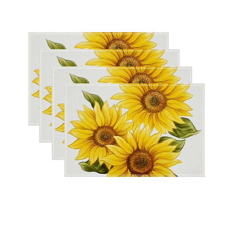 Christmas Linen Table Mats: Festive Print, Stain-Proof & Heat-Resistant