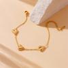 Fashion Gold Vintage Shiny Heart Chain Accessories Bracelet Necklace Set