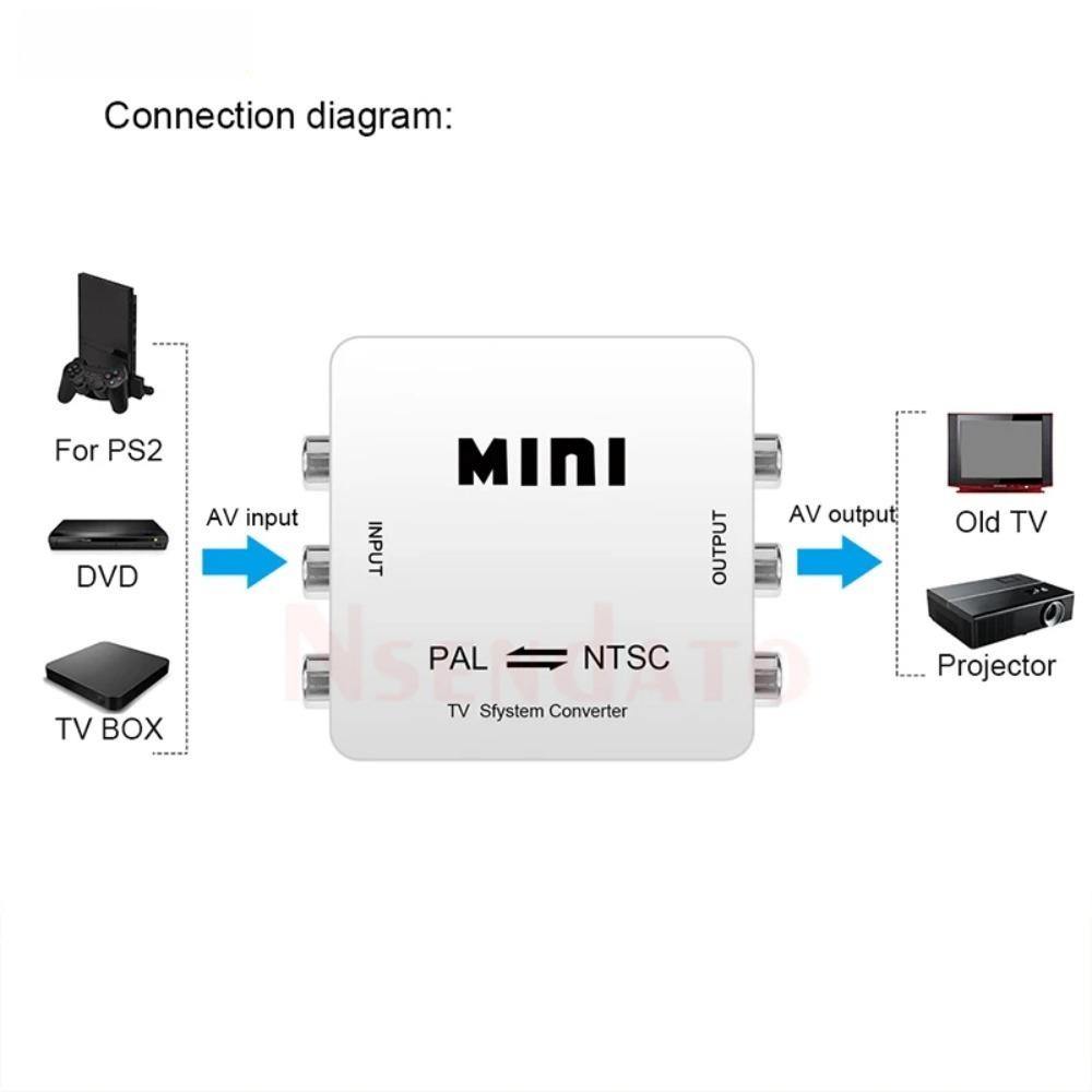 PAL NTSC SECAM zu NTSC PAL Umschalter Konverter Adapter Bidirektional 3 RCA TV Videosystem Composite Konverter für PS2 PS3 Xbox
