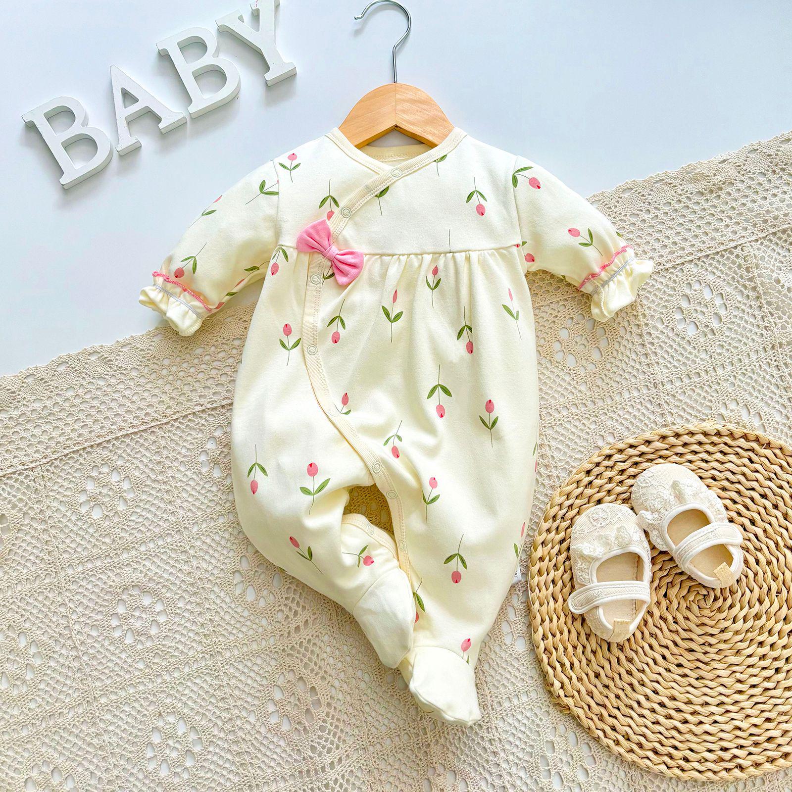 

Fang Ying Yellow Baby Jumpsuit - Spring/Autumn, 3-12 Months, Cotton, Crawling/Newborn Outfits. 80 cm