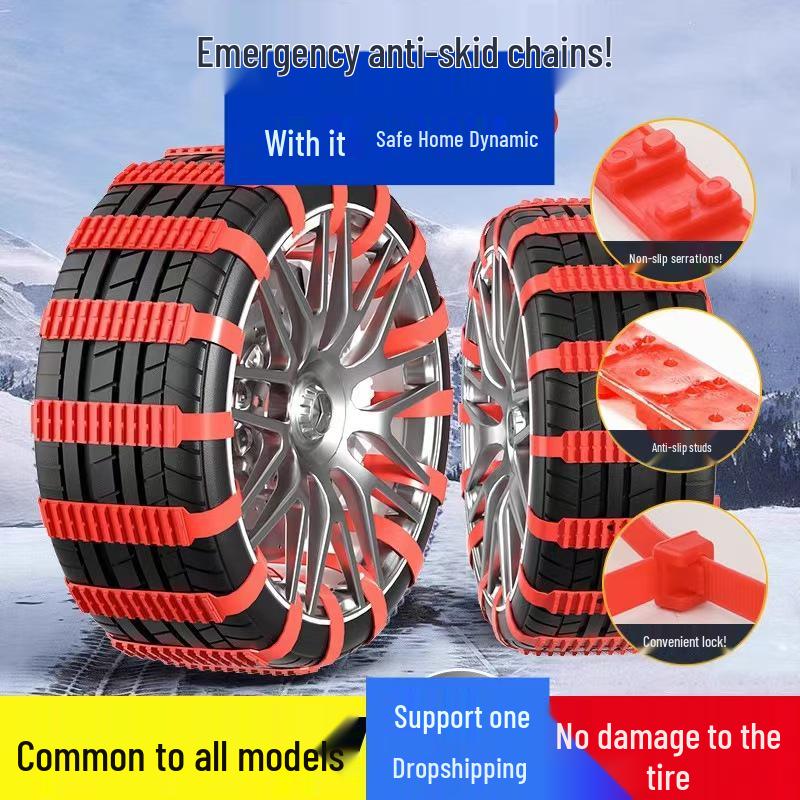 Winter Anti-Skid Chains for Cars, Vans, SUVs, and EVs – Tire-Friendly Snow Chains