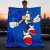1pc Sonic, Speed Outdoor Personalized Flannel Blanket, Soft, Lightweight Personalized Flannel Blanket, Digital Printing,