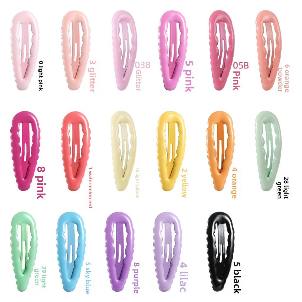 1PC Cute Wavy Hair Clips Oil-dripping Candy-colored BB ClipsChildren's Water Drop Clips Broken Hair Side Clips Accessories