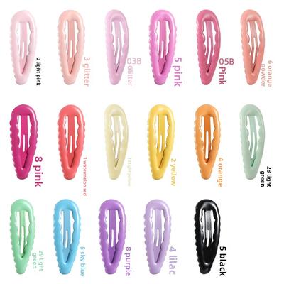 1 ks Roztomilé vlnité sponky do vlasů Olejované bonbónově barevné BB sponky Dětské sponky ve tvaru kapky vody Boční sponky na neposlušné vlasy Doplňky