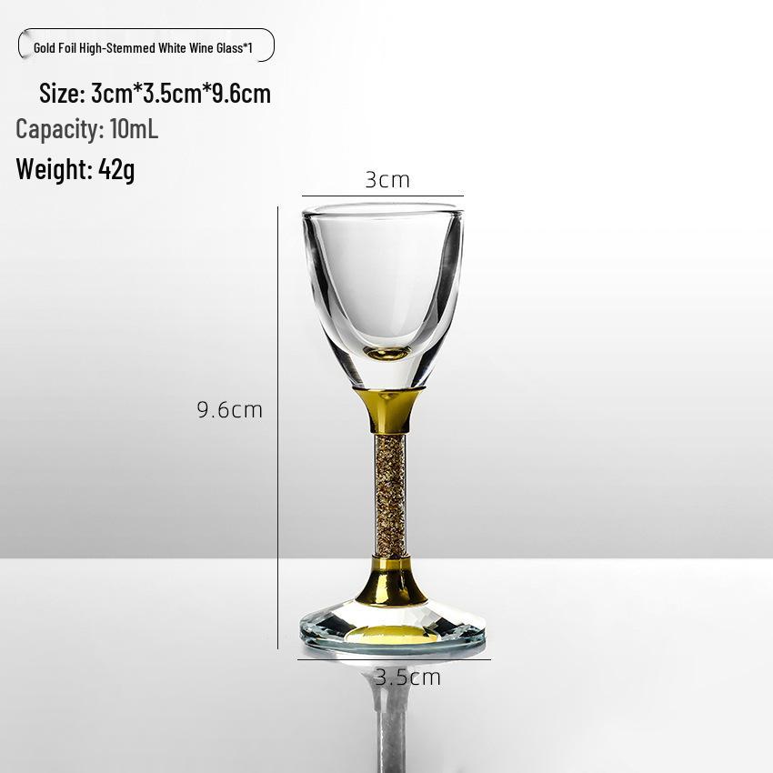 Gold Leaf Crystal Shot Glass - Diamond Surface Liquor Cup & Decanter.