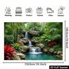 2D Flat Banner - Tropical Waterfall Background Banner - Vibrant Landscape Photo Wall DecorationPMJ