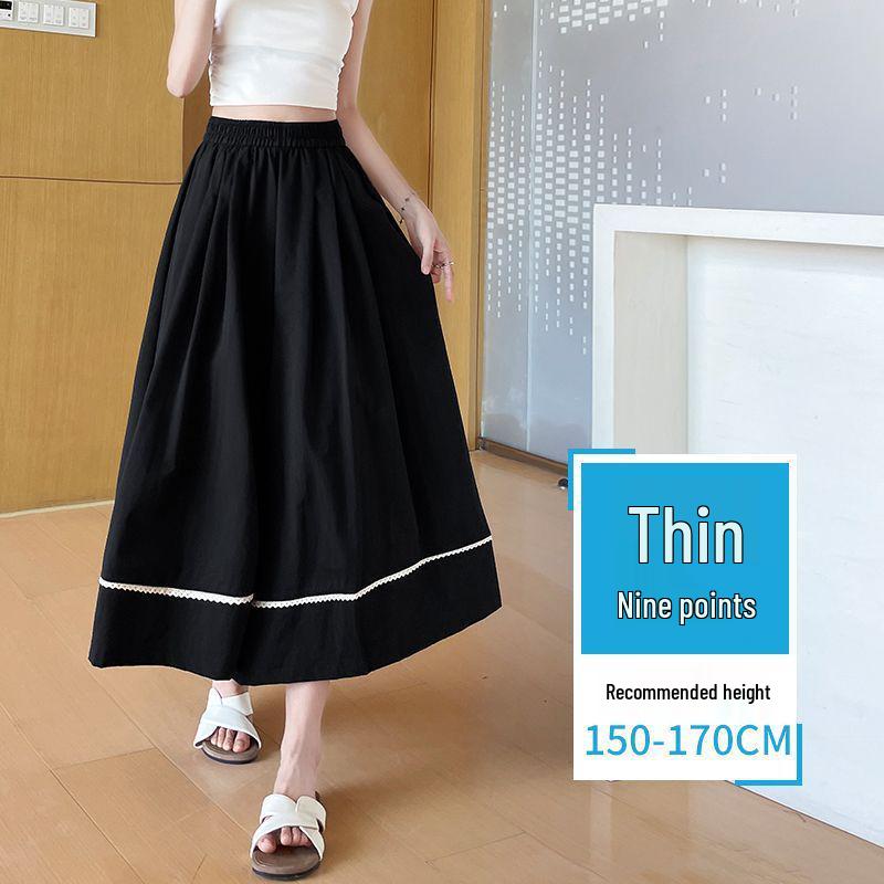 

Women s High Waist Slimming A-Line Skirt Pants - Summer Thin Style, Plus Size 80-300 Jin, Nine-Point Wide-Leg Design. L Recommended 85-110 jin