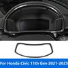 For Honda Civic 11th -2024 2025 Carbon Fiber Dashboard Trument Board Cover Trim Frame Interior Accessories Car Styling