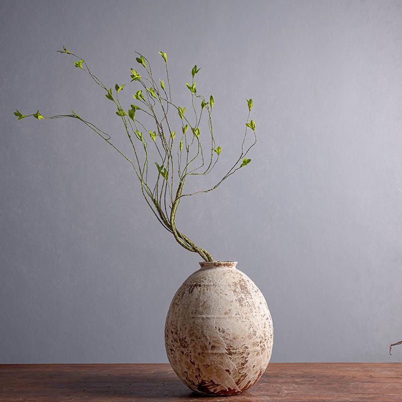 Wabi-Sabi Style Jingdezhen Ceramic Vase - Retro Coarse Pottery Centerpiece Jar