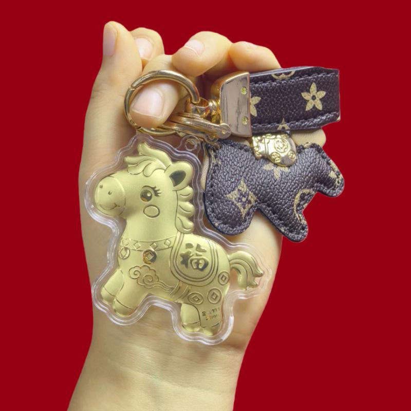 999 Reingold Jahr des Pferdes Handtaschenanhänger Schlüsselanhänger - Glücksgeschenk für Kunden