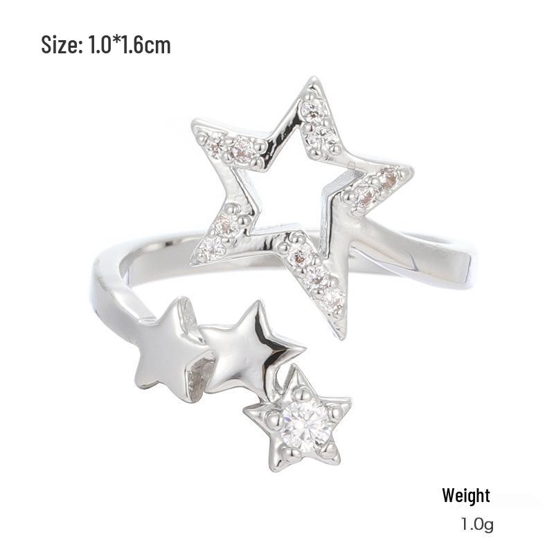 Kenjie Gold-Plated Copper Zircon Women's Adjustable Ring - Stylish Autumn/Winter Design