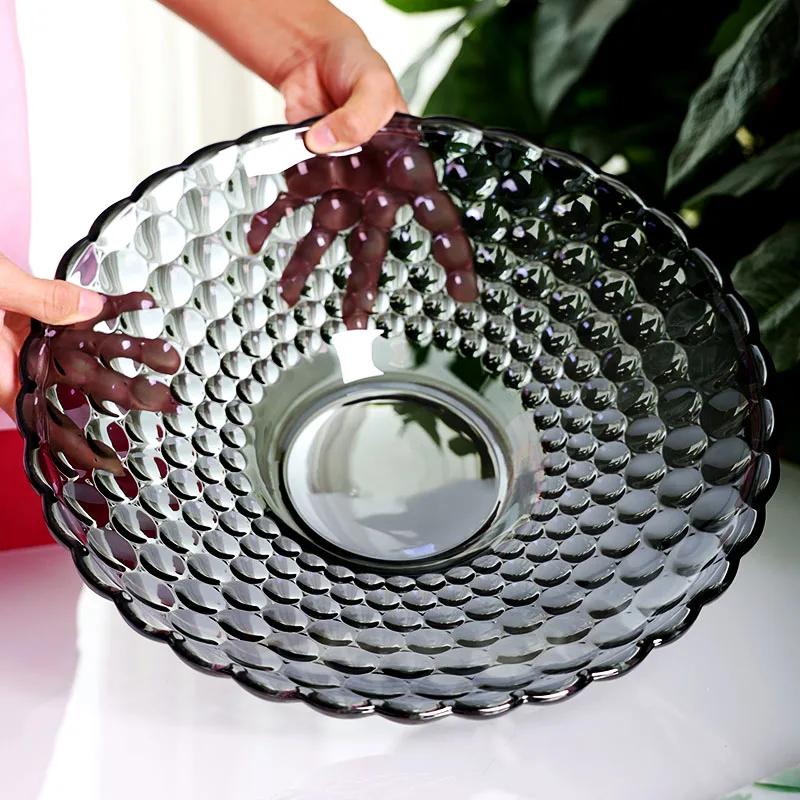 Högklassig ljus lyx europeisk stil hushållskristallglas fruktskål stor fruktskål kontor inflyttningsfest