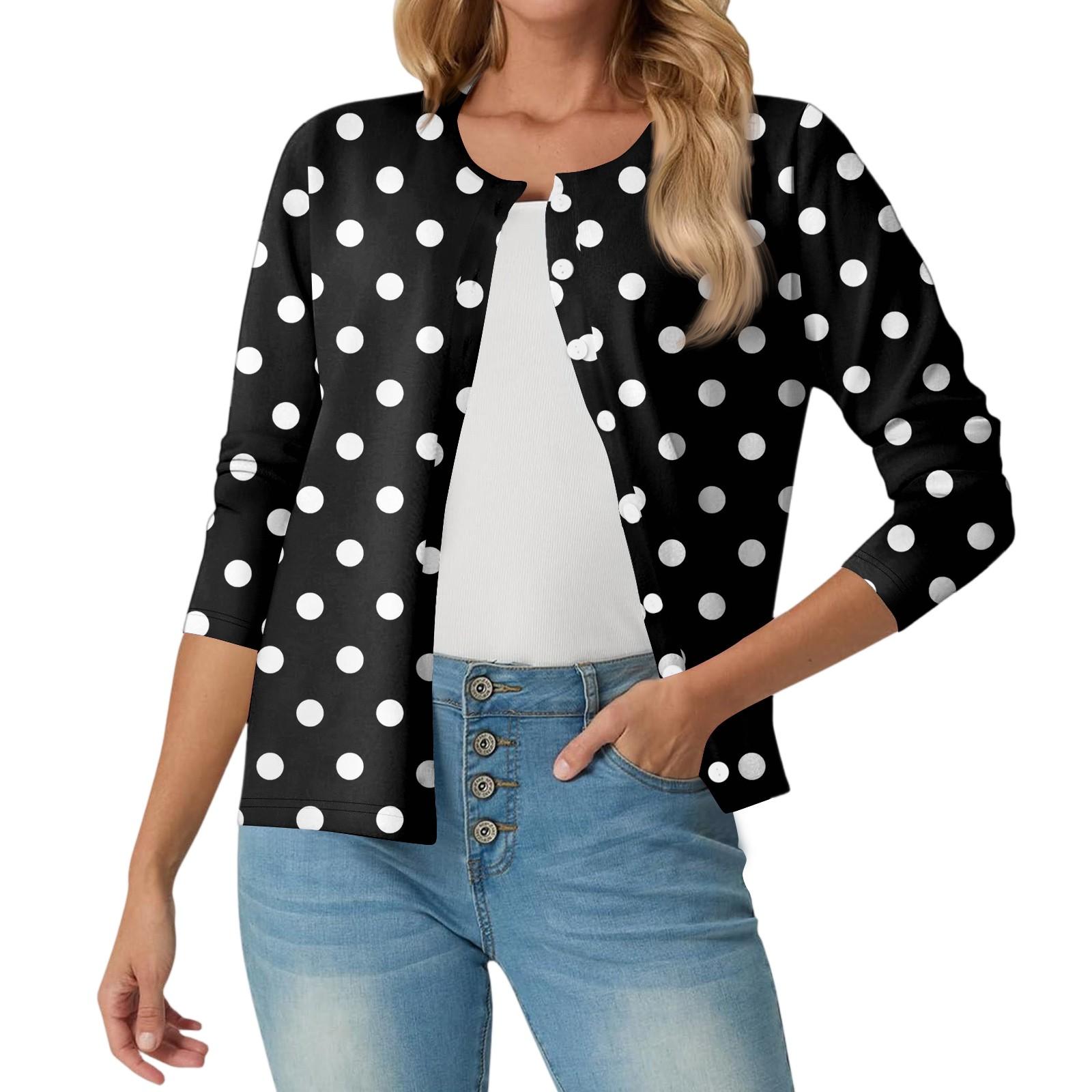 

Женский модный, повседневный, удобный пятнистый кардиган-жакет XL чёрный