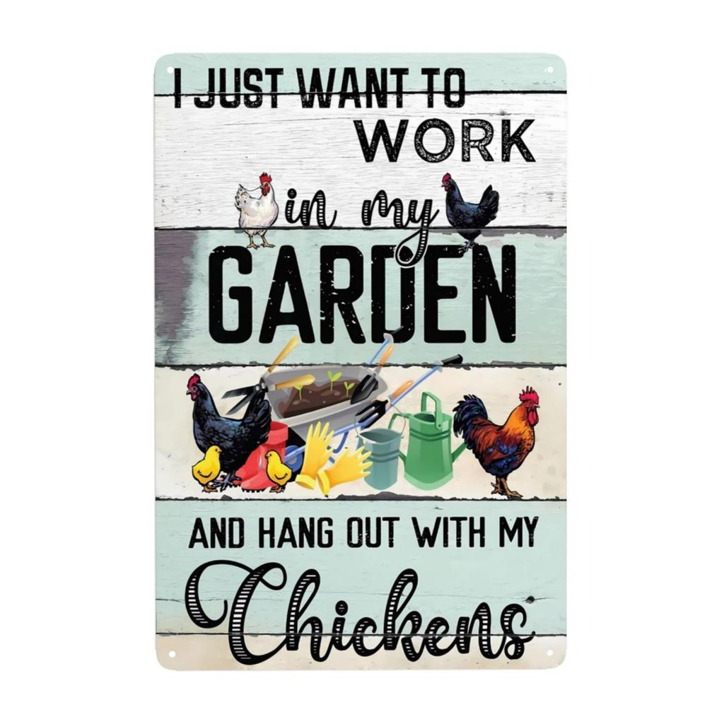 1pc, Vintage Metal Sign Chicken Stop Staring At My Cock Farmhouse Sign Chicken Coop Decor for Home, Farm & Kitchen 8x12 Inch