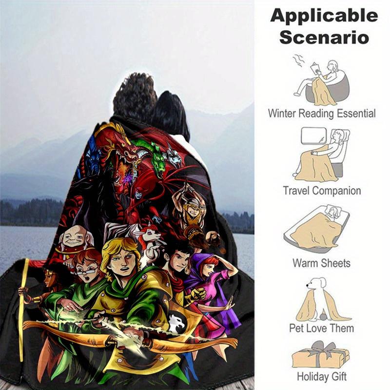 1pc Dragon's Lair Home Decor Blanket: A Cozy Flannel Throw for Your Couch, Perfect Gift for Bedroom, Living Room, Travel, Camping, Car, Beach, Office