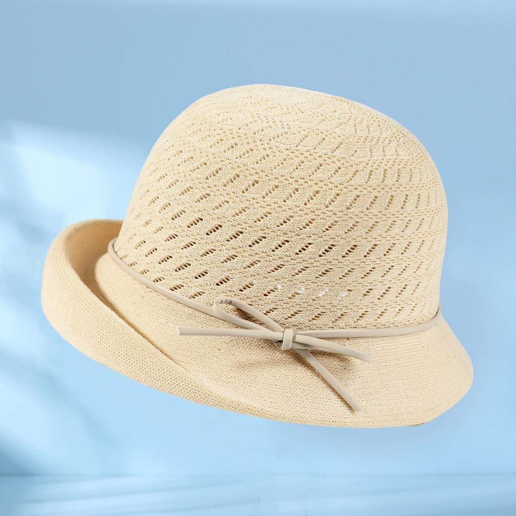Summer breathable woven sun hat new fashion upturned brim foreign style mother hat summer sunscreen hat women