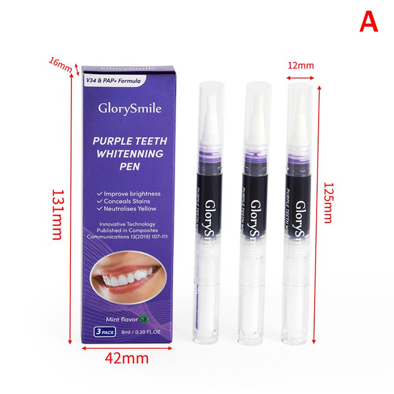

3 Pcs Purple Instant Teeth Whitening Pen Tartar Toothpaste Oral Hygiene Cleaning Teeth Stain No Sensitivity Whitening Tool Teeth A