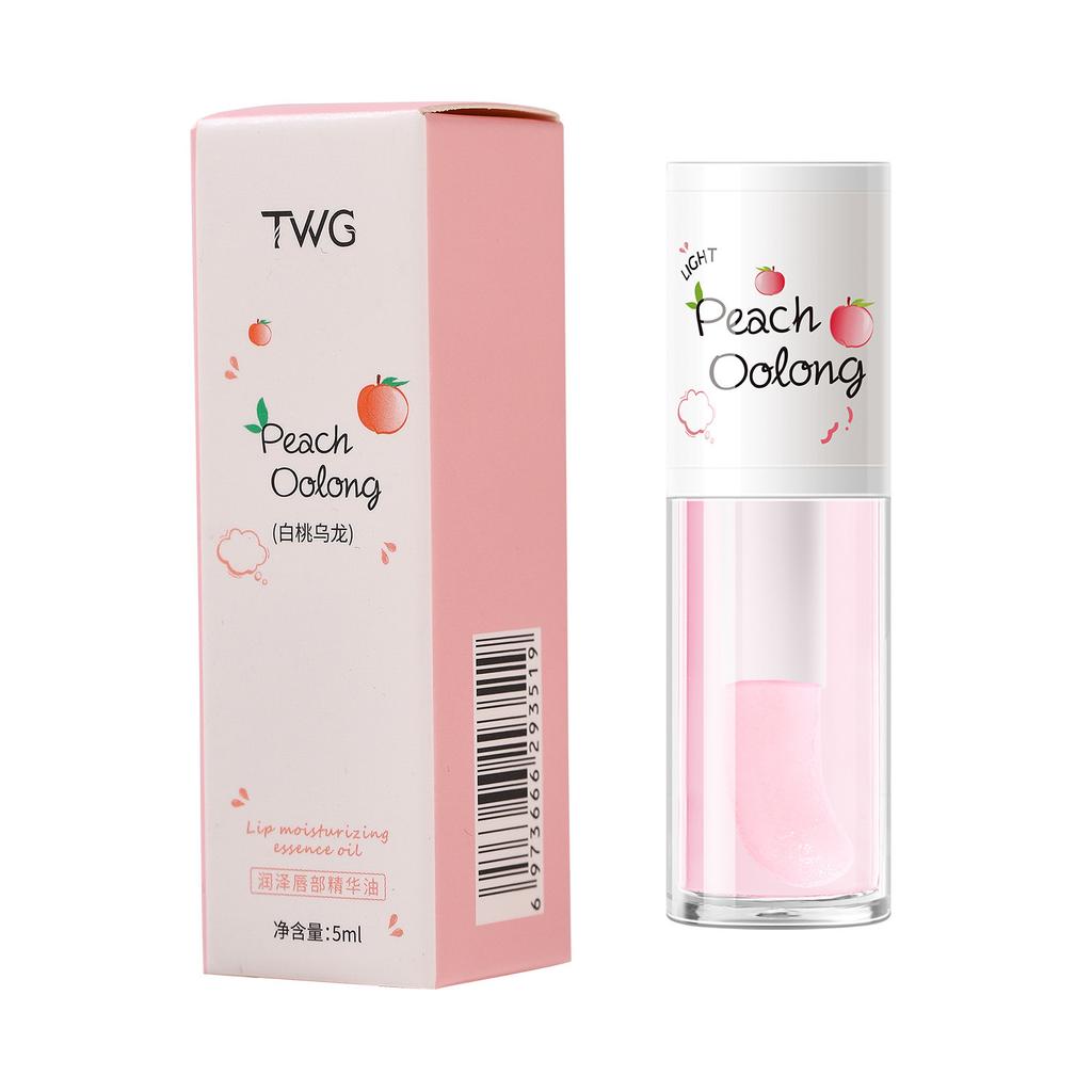 Hydrating Peach Oolong Lip Oil Transparent Moisturizing Lip Balm for Women Men