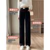 Autumn Winter Elastic High Waist Loose Casual Wide Leg Corduroy Pants Women Solid Color Velvet Warm Trousers