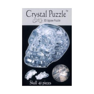 Durchsichtiges 3D-Puzzle in Totenkopfform