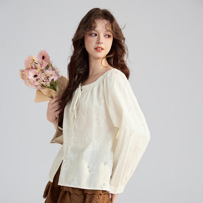 TonLion 2026 Spring Women's Lace Long-Sleeve Shirt