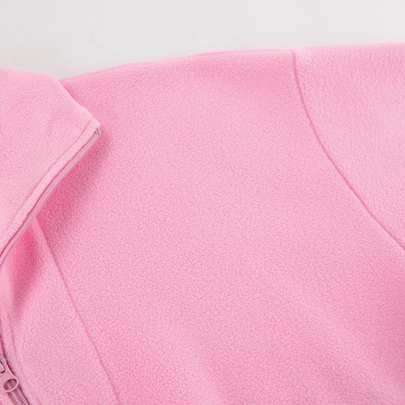 Zipped Pink Sweatshirt Woman Fashion Pullover Oversized Hoodie Y2K Street Style Women Fleece Winter Coats Jackets