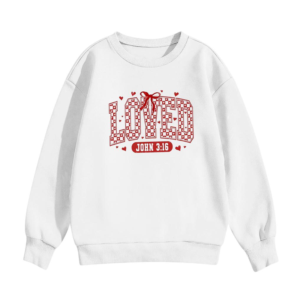 Children's Casual Round Neck Printed Pullover Long,sleeved Hooded Sweatshirt Top
