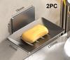Household Bathroom No-Drill Wall Mounted Space Aluminum Soap Rack Drain Water To Prevent Rust Soap Storage Rack 1/2/3pcs