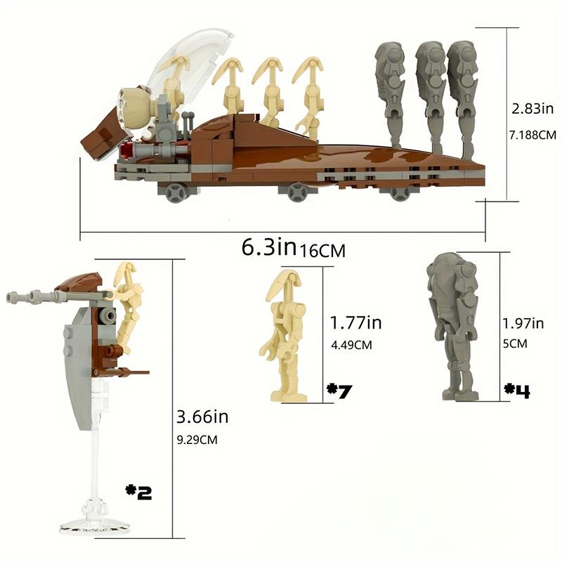 New Attack Craft Battle Droids Building Model Star Army MOC Blocks Sets Creative Toys Ornament Gifts for Kids Boys Adult 189pcs