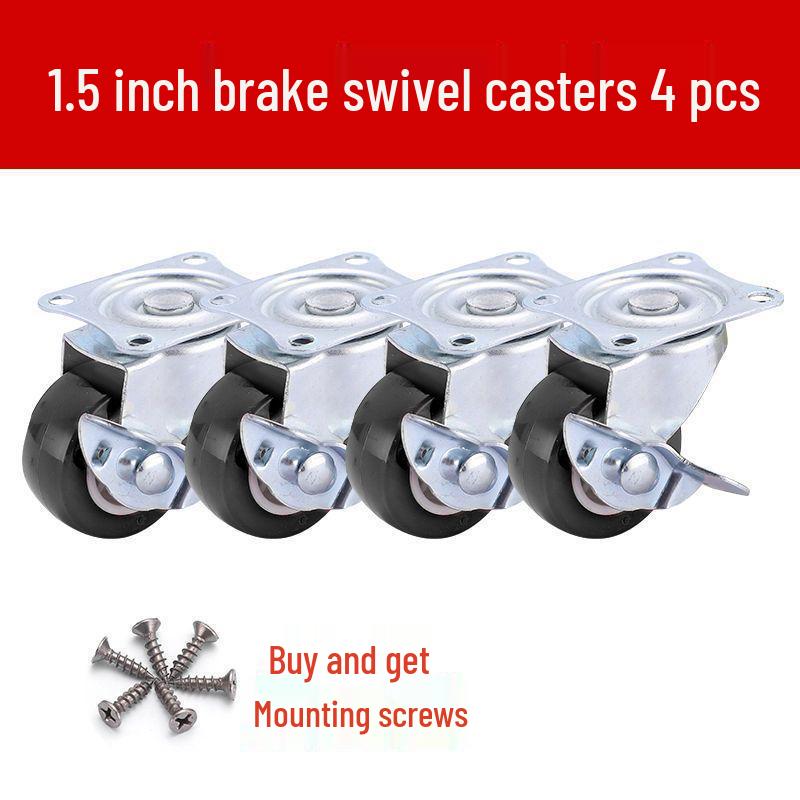 1-3 Inch Silent Swivel Caster Wheels with Brakes for Furniture and Trolleys
