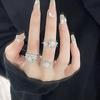 French Irregular Gemstone Open Ring Premium Moonstone Opal Sweet Cool Trendy Female Index Finger Ring