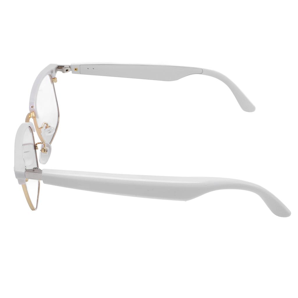 Smart Glasses for Men Women Wireless Bluetooth Glasses Multifunctional for Driving Music Calls White