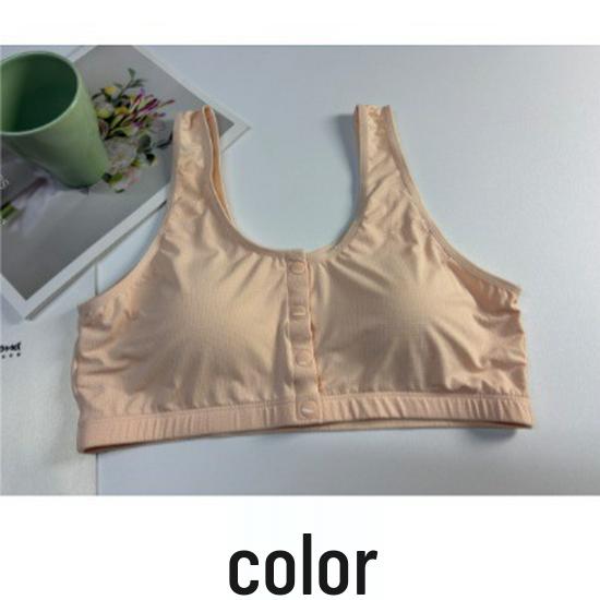 Modal Bamboo Fiber Front-Opening Bra for Plus Size, Middle-Aged, and Elderly - Vest Style