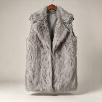 Quelle langes Haar Imitation Fuchsfell Jacke Weste Damen Anzug Revers Ärmellose Weste Herbst und Winter Außen