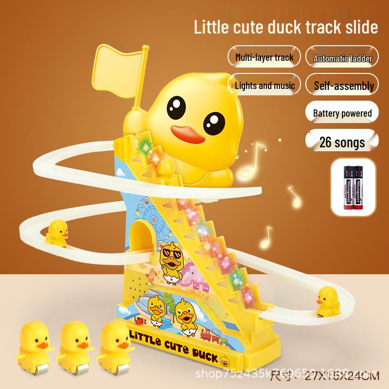 

Игрушка «Маленький жёлтый утёнок, поднимающийся по лестнице»: Развивающая машинка-каталка для малышей 0-3 лет